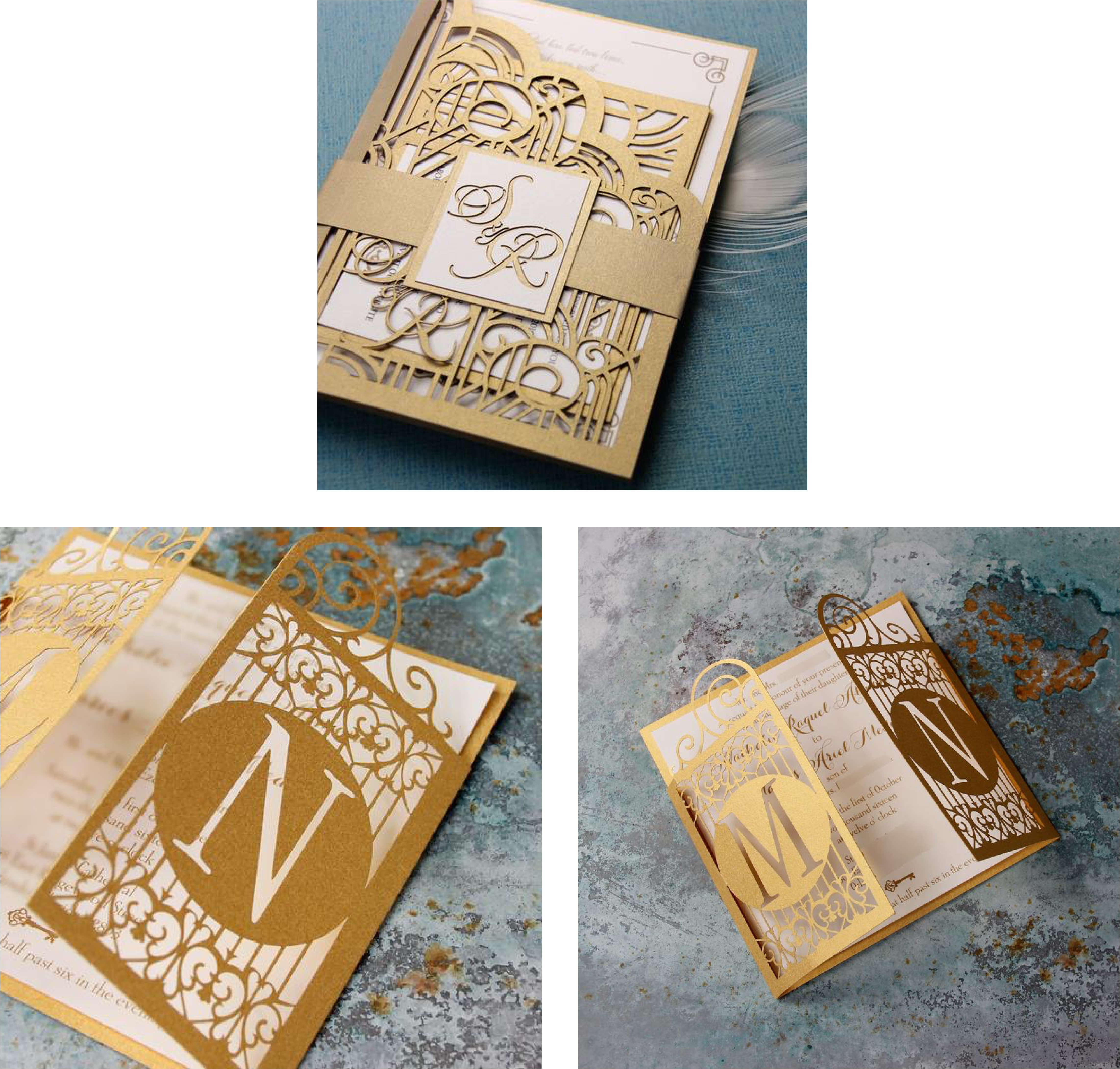 Golden Gate Art Deco Laser Cut Wedding Invitation Available - Book Cover (4571x4363), Png Download