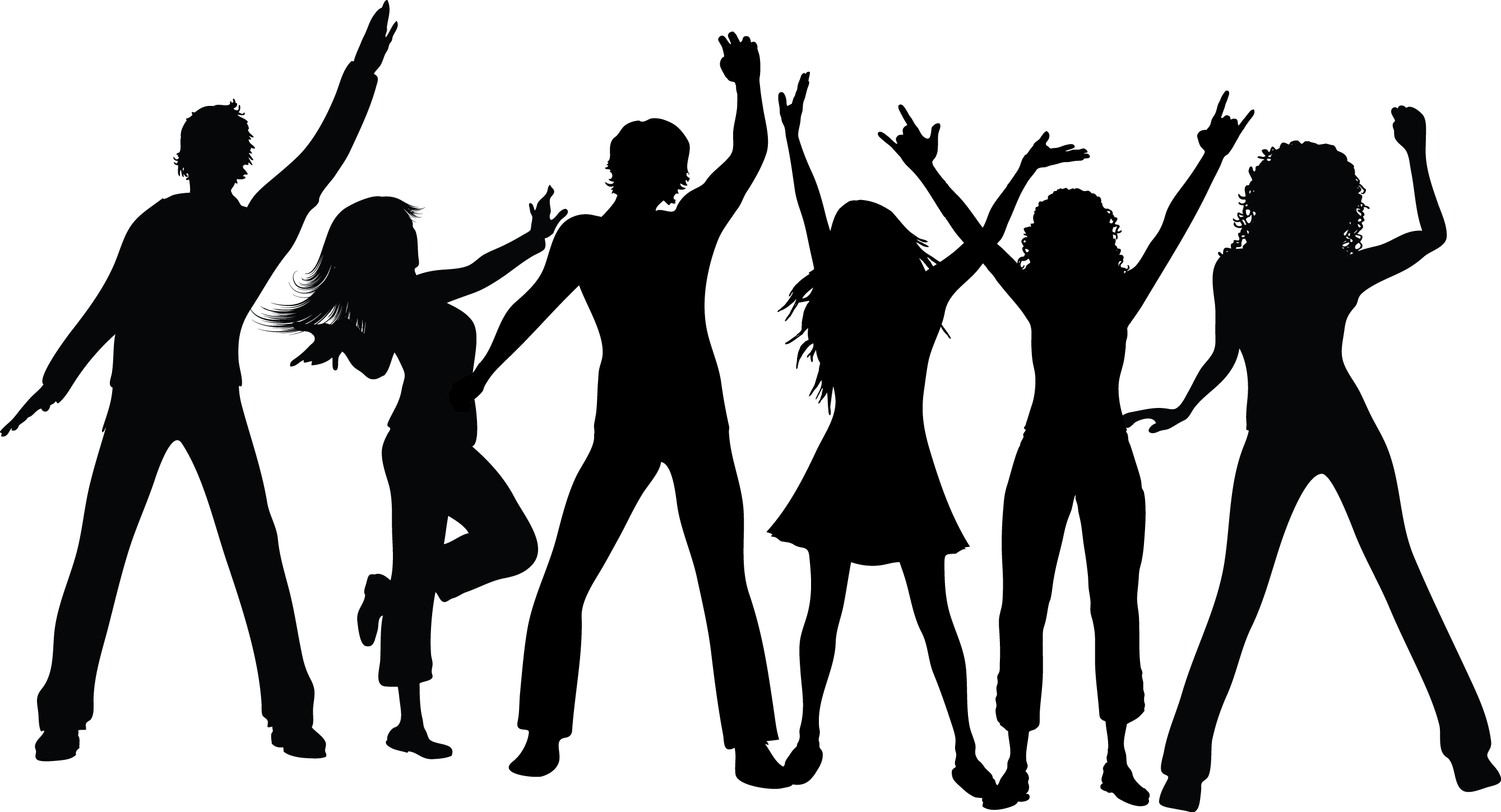 Group Black Silhouette - Crowds Of People (2678x1449), Png Download