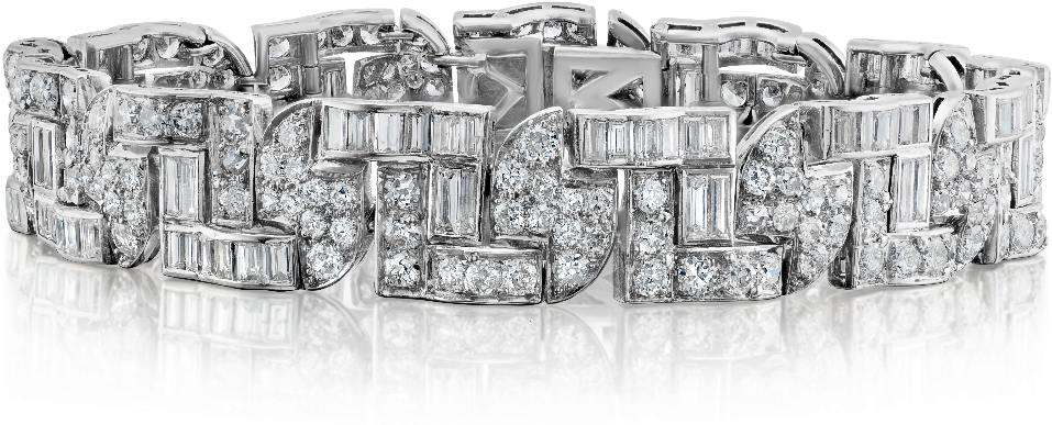 Art Deco Fancy Diamond Bracelet - Bracelet (1000x1000), Png Download