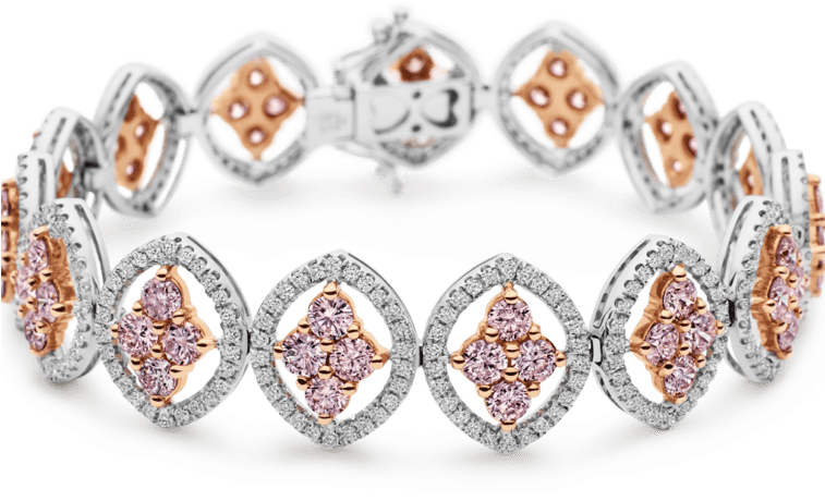 Photo Of Argyle Pink And White Diamond Bracelet - Bracelet (756x900), Png Download