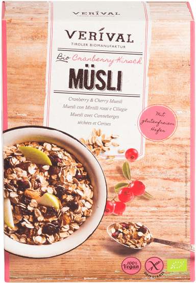 Verival Cranberry-kirsch Müsli - Muesli Verival Bio (600x600), Png Download