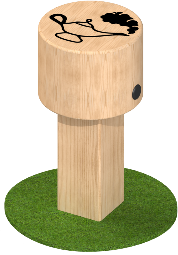 Genie's Lamp Button Stool - Plywood (639x899), Png Download