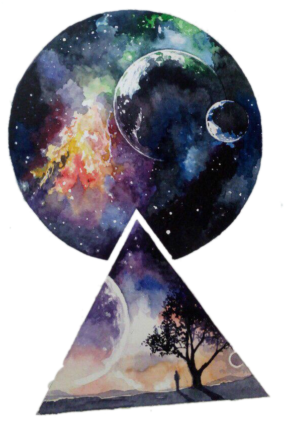 And Small Star Round Triangle Free Transparent Image - Drawing Ideas Galaxy (658x1024), Png Download