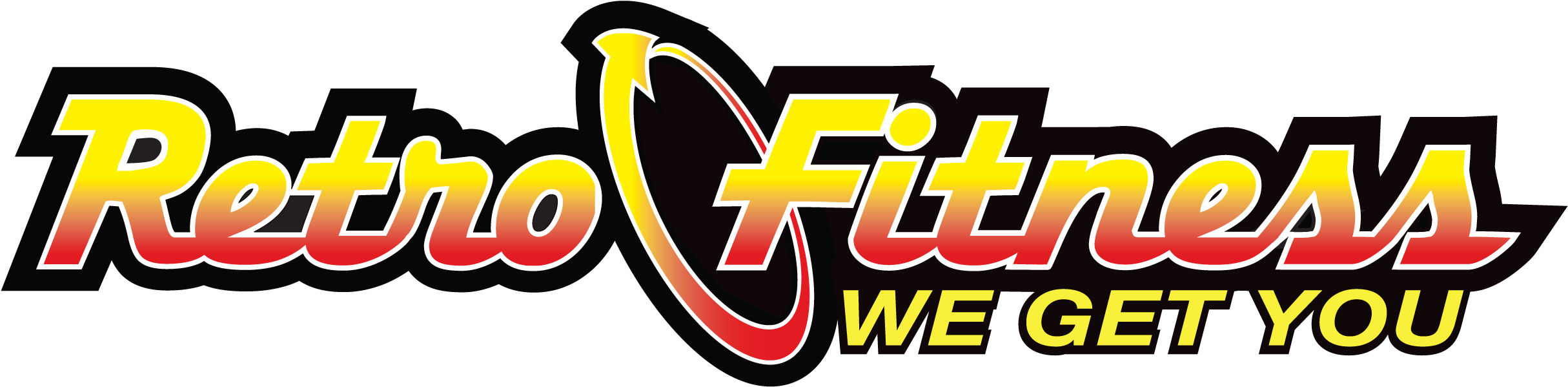 Retro Fitness Logo (2433x623), Png Download