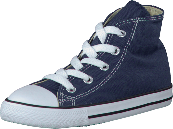 Small Star Hi Canvas Navy - Converse Chuck Taylor All Star Bota Gris (705x528), Png Download