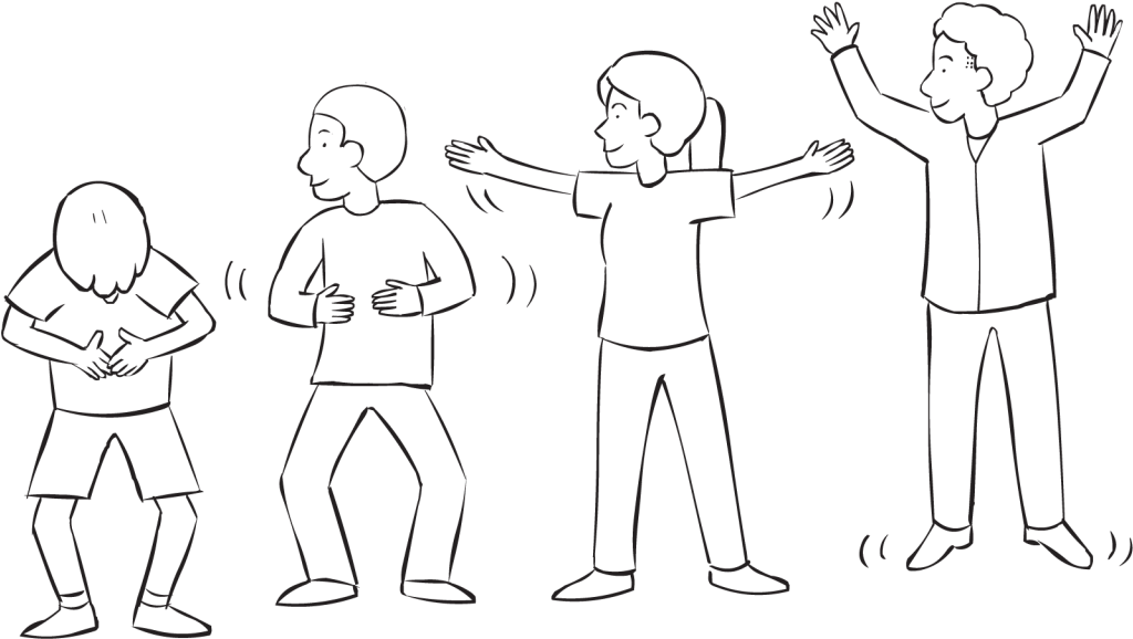 Back Line Of People Involved In Series Of Warm-ups - Line Art (1024x768), Png Download