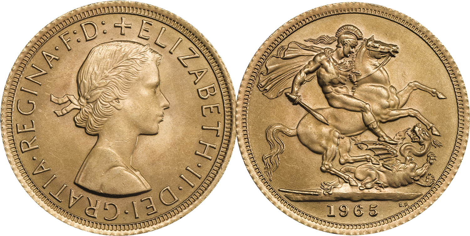1965 Queen Elizabeth Ii Sovereign Extremely Fine - Cash (1500x1500), Png Download