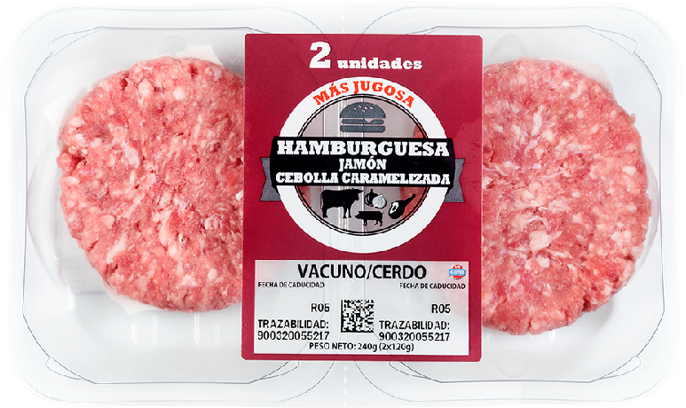 Hamburguesa Jamon Y Cebolla Caramelizada Mercadona (968x726), Png Download