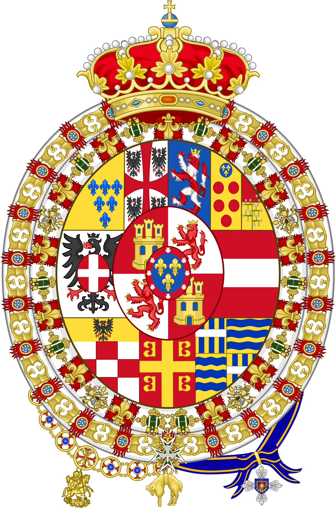 Carlist Coat Of Arms (1200x1802), Png Download