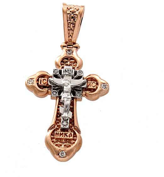 Golden Cross Png - Киев Купить Серебряный Крест С Позолотой Киев (600x600), Png Download