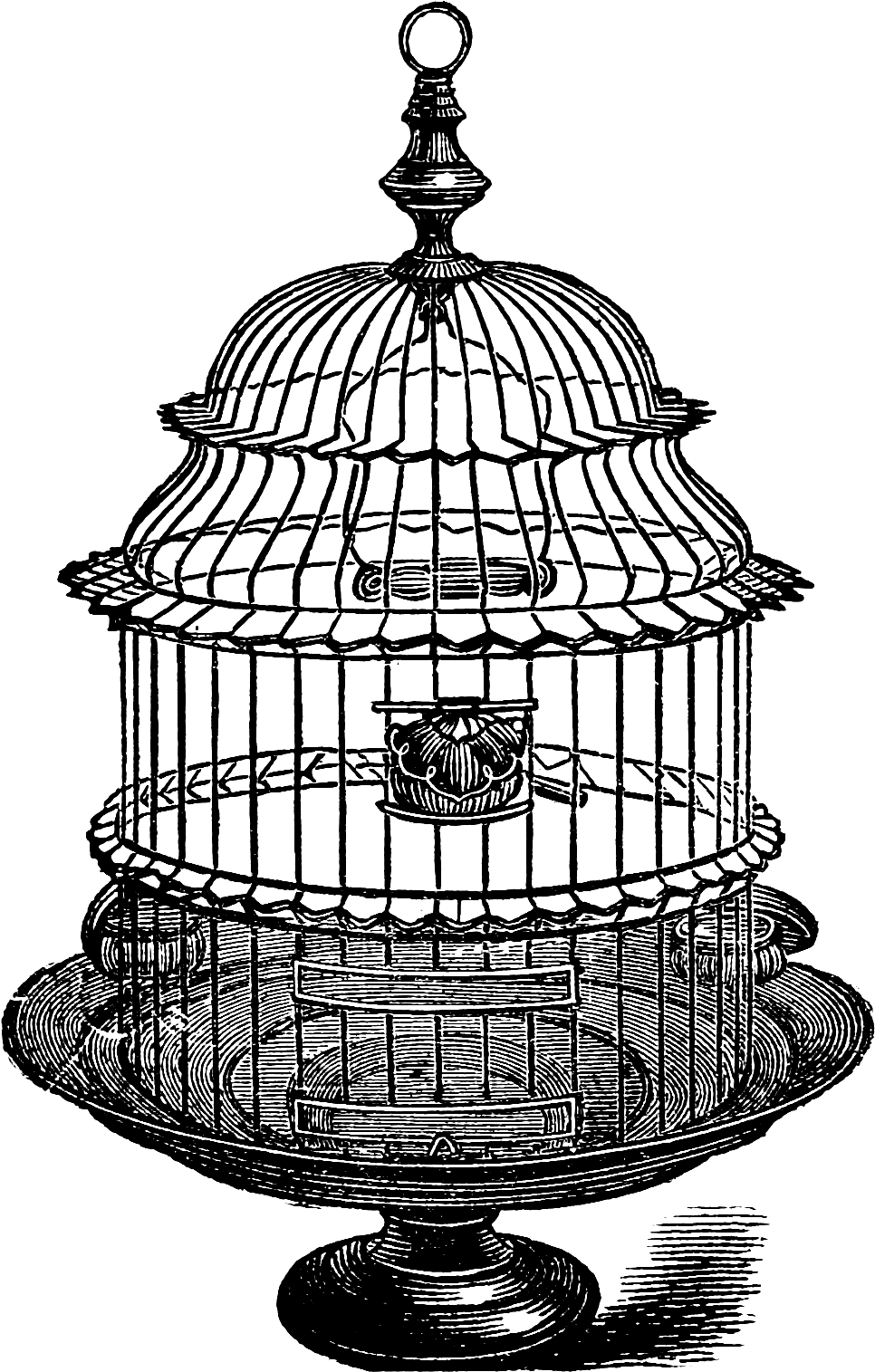 Birdcage Clipart Grey - Birdcage (973x1528), Png Download