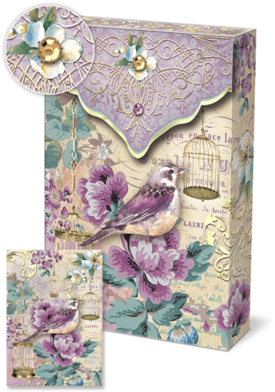 Lilac Birdcage Pouch Note Cards - Seahorse (600x600), Png Download