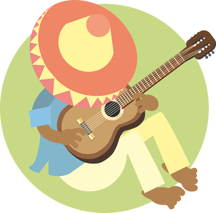 Man, Sleeping, Mexican, Guitar, Music, Sombrero - Mexican Sleeping Png (731x720), Png Download