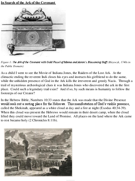 Docx - Ark Of The Covenant (612x792), Png Download