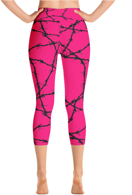 Mockup Pink Barb Wire Leggings Back - Yoga Pants (800x800), Png Download