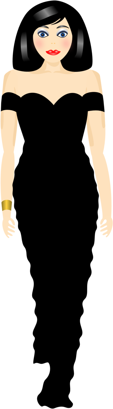 Stylish In Black - Clip Art (958x1355), Png Download