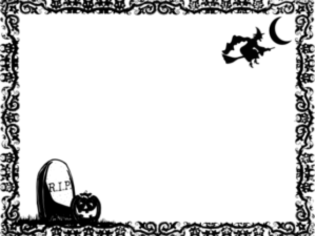Halloween Frame Black And White (640x480), Png Download