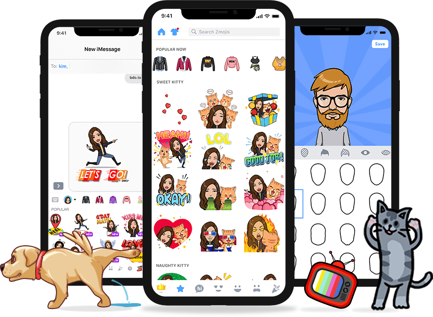 Zmoji Phone - Cartoon (874x641), Png Download