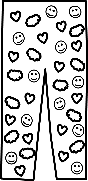 Leggings, Emojis, Hearts, Clouds, Black And White, - Pattern (816x1056), Png Download