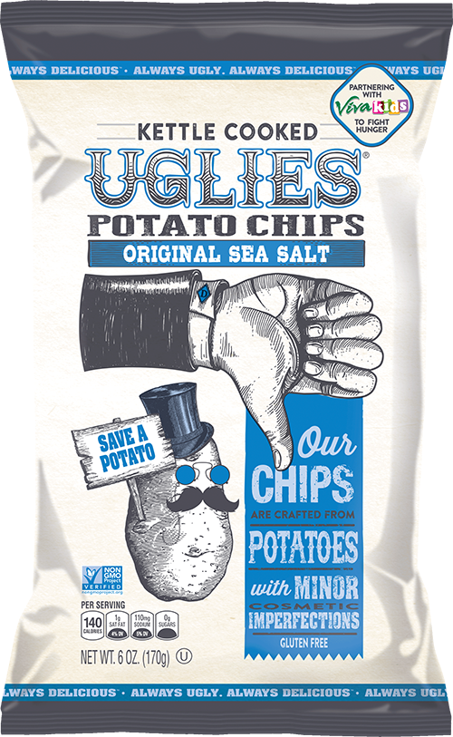 Original Sea Salt - Uglies Potato Chips (500x813), Png Download