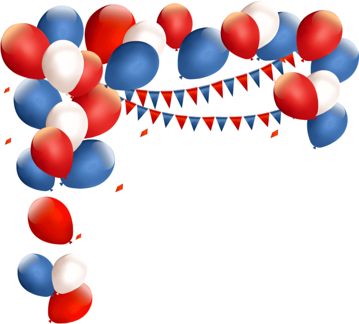 Red And Blue Balloons Png (715x715), Png Download
