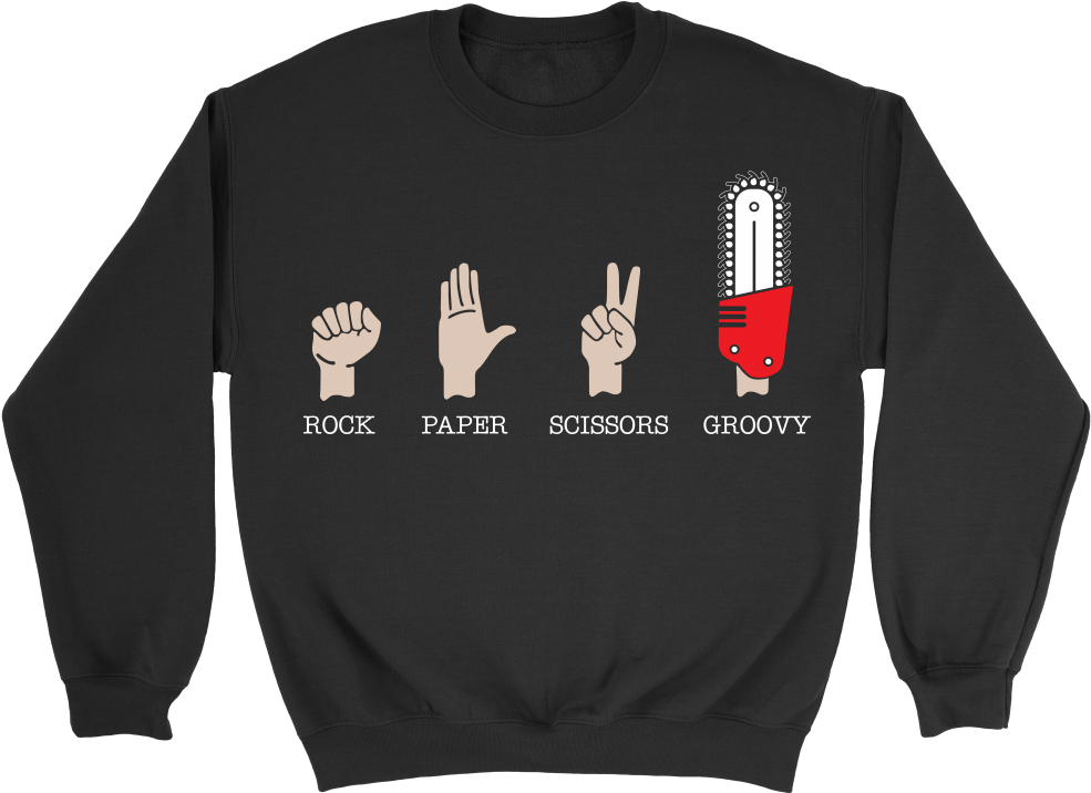 Rock, Paper, Scissors Groovy - Shirt (1000x1000), Png Download