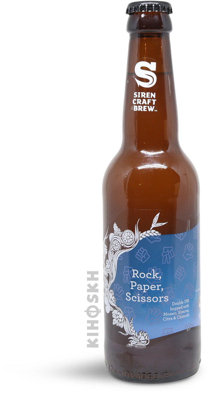 Siren Craft Brew -rock, Paper, Scissors - Beer Bottle (1500x1500), Png Download