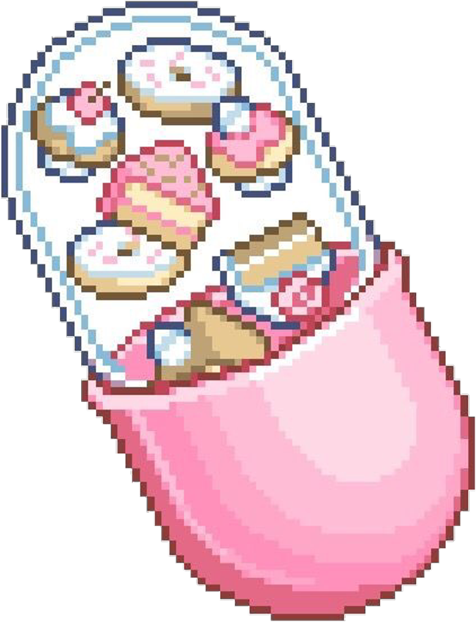 Kawaii Food Drawing Pastel Pixel Freetoedit - Vaporwave Perler Beads (1024x1104), Png Download