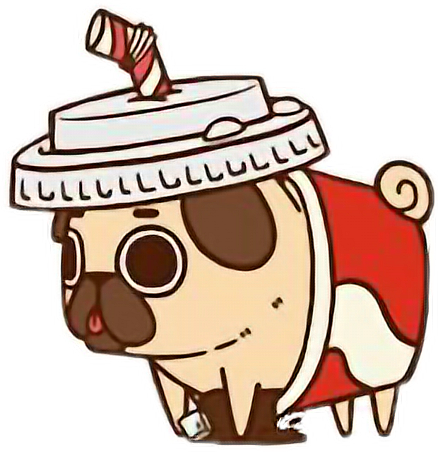 Cute Pug Chibi Food Sodafreetoedit Ⓒ - Imagenes De Perros Pug En Comida (620x640), Png Download
