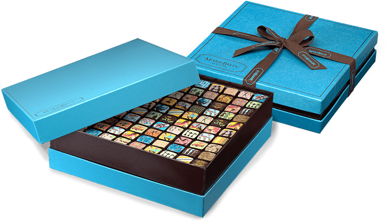 100-piece Signature Mariebelle Ganache Blue Box - New York City (800x800), Png Download
