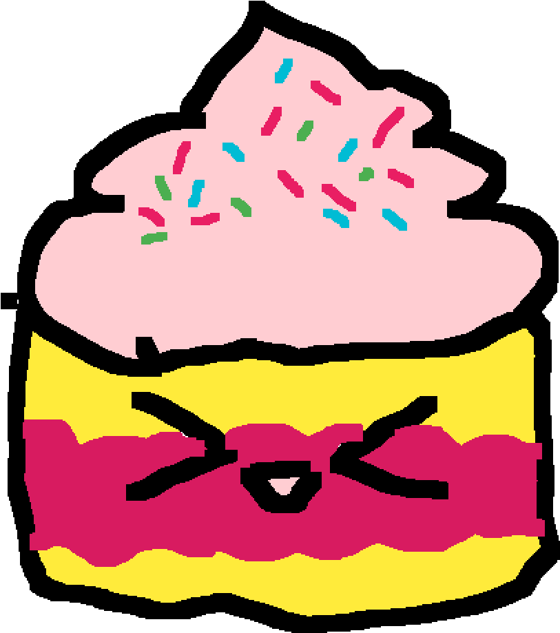 Kawaii-ish Cupcake (1400x1400), Png Download