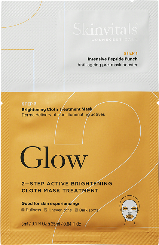 2 Step Brightening Glow Cloth Mask Treatment - Paper (587x863), Png Download