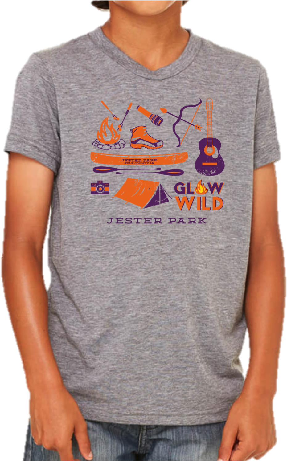 Kids Glow Wild Event Tee - Kids Gray Tee Shirt (1032x1495), Png Download