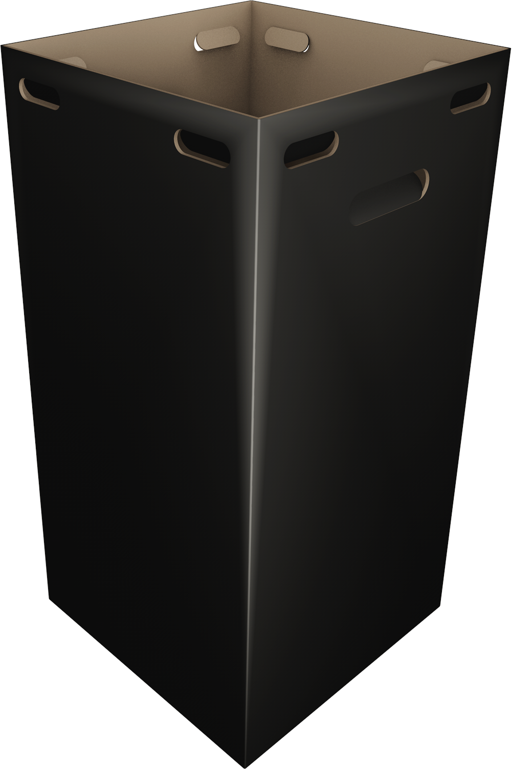 16x16x31 Black Cardboard Bin - Box (1001x1503), Png Download