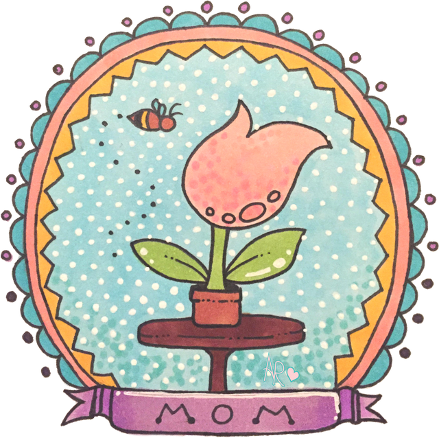 Doodleflower-complete (640x638), Png Download