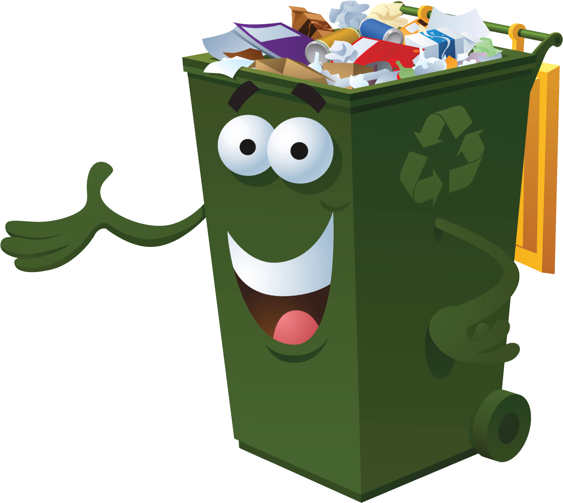 Graphic Freeuse Stock Waste Container Recycling Bin - Green Wheelie Bin Full (2023x1818), Png Download