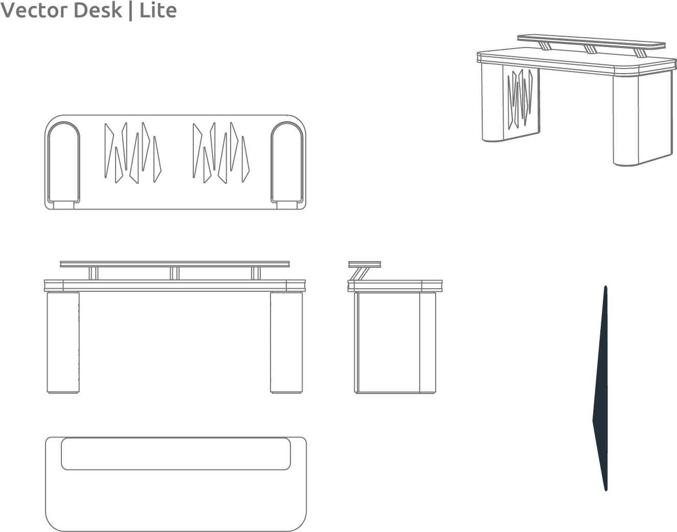 Artnovion Product 415 Vector Desk Lt - Diagram (1400x1200), Png Download