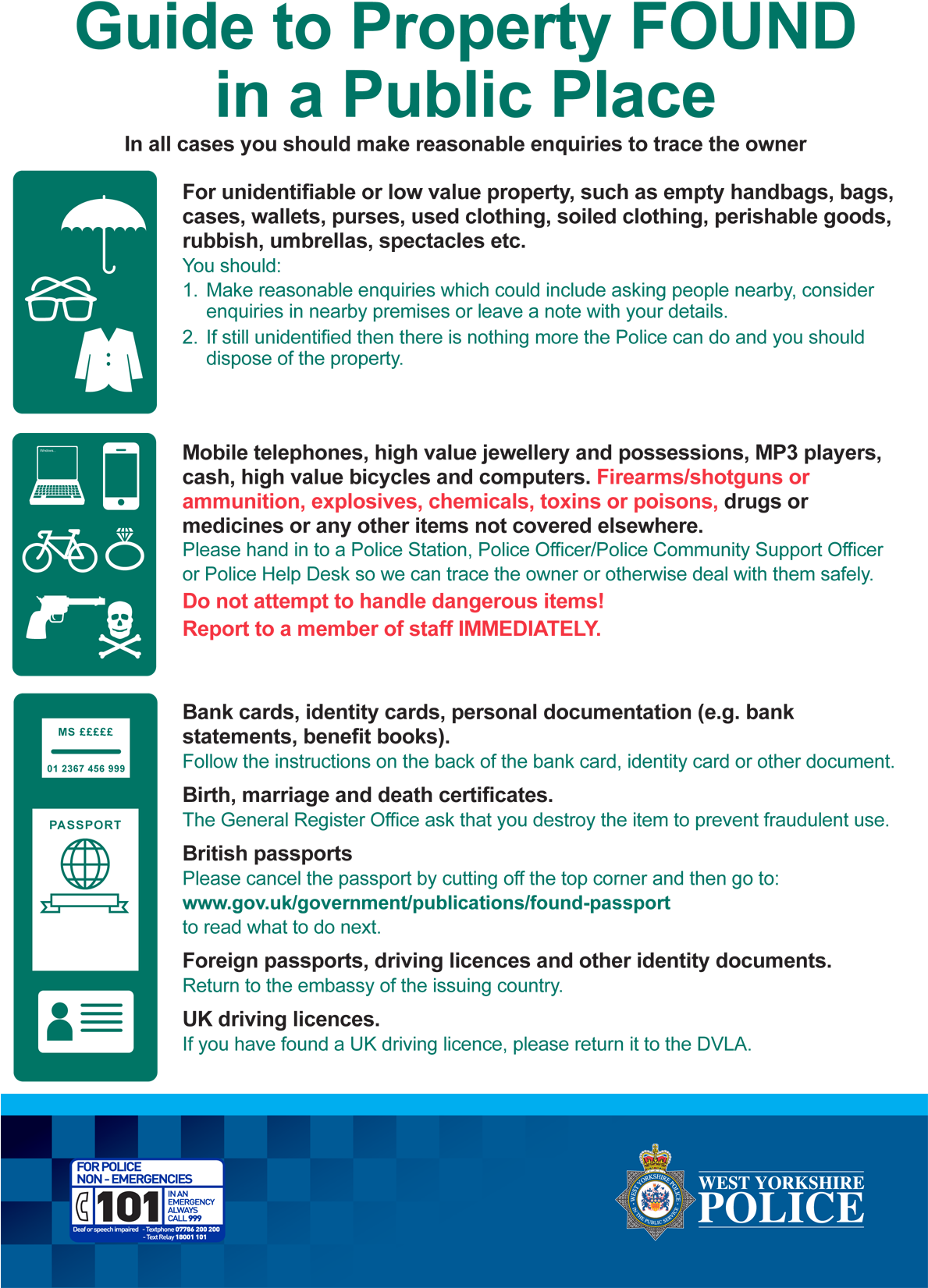 Found Poster - West Yorkshire Police (1188x1691), Png Download