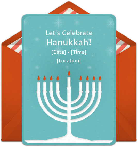 Free Hanukkah Invitation With A Beautiful Menorah Design - Greeting Card (650x650), Png Download