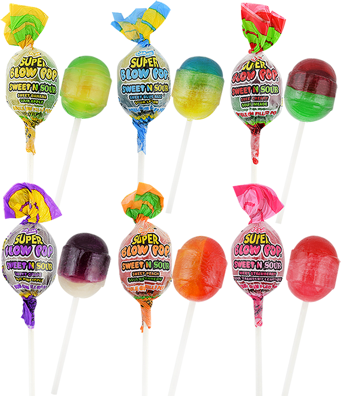 Charms Super Blow Pop Sweet N Sour Lollipop - Blow Pop Lollipop (800x800), Png Download