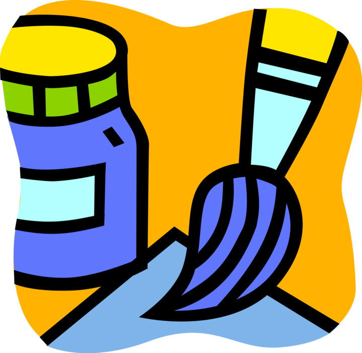 Vector Illustration Of Visual Arts Artist's Paint And (719x700), Png Download