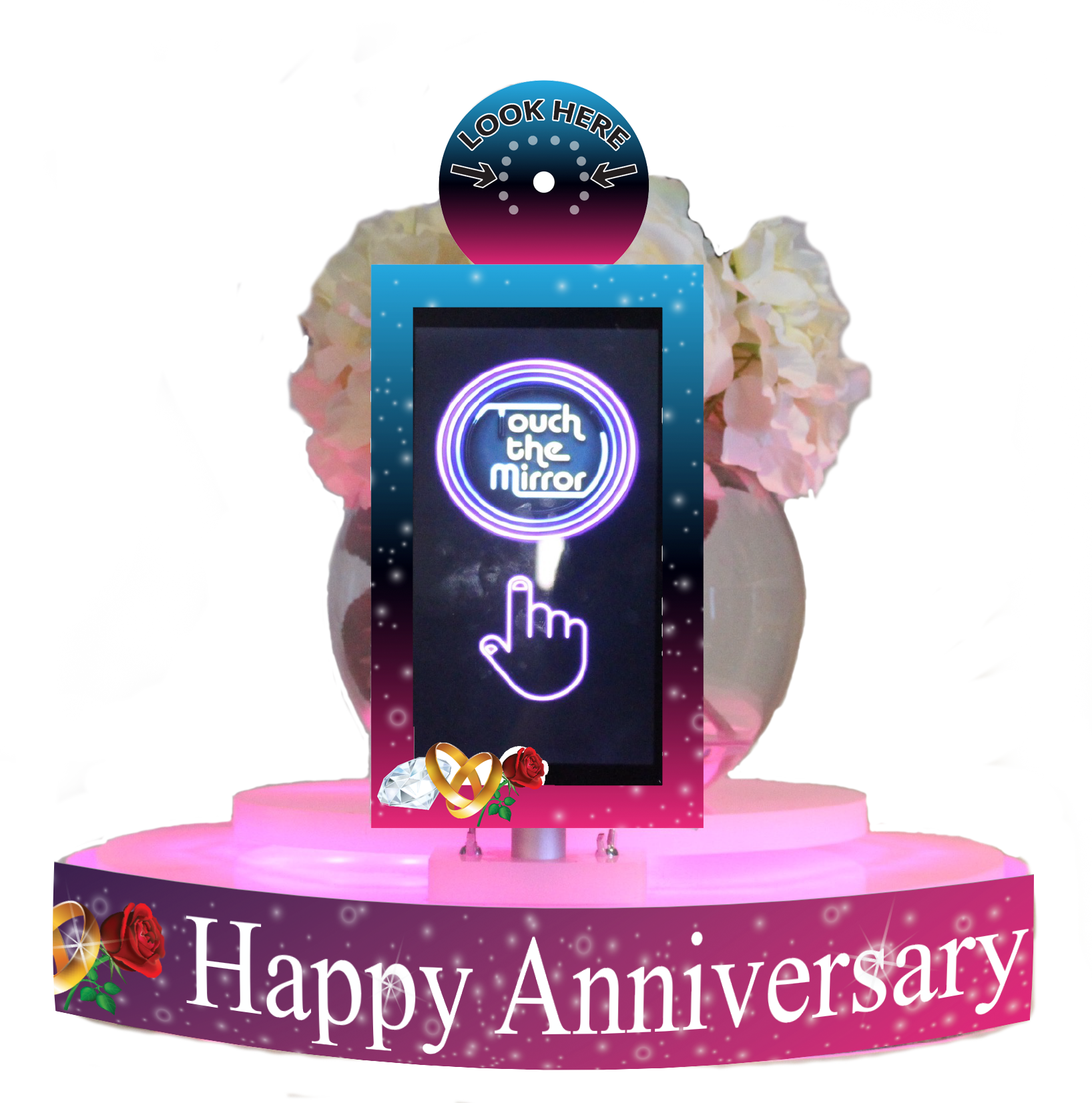 Wedding Anniversary Table Selfie Set Up - Happy Anniversary In A Frame (1636x1653), Png Download