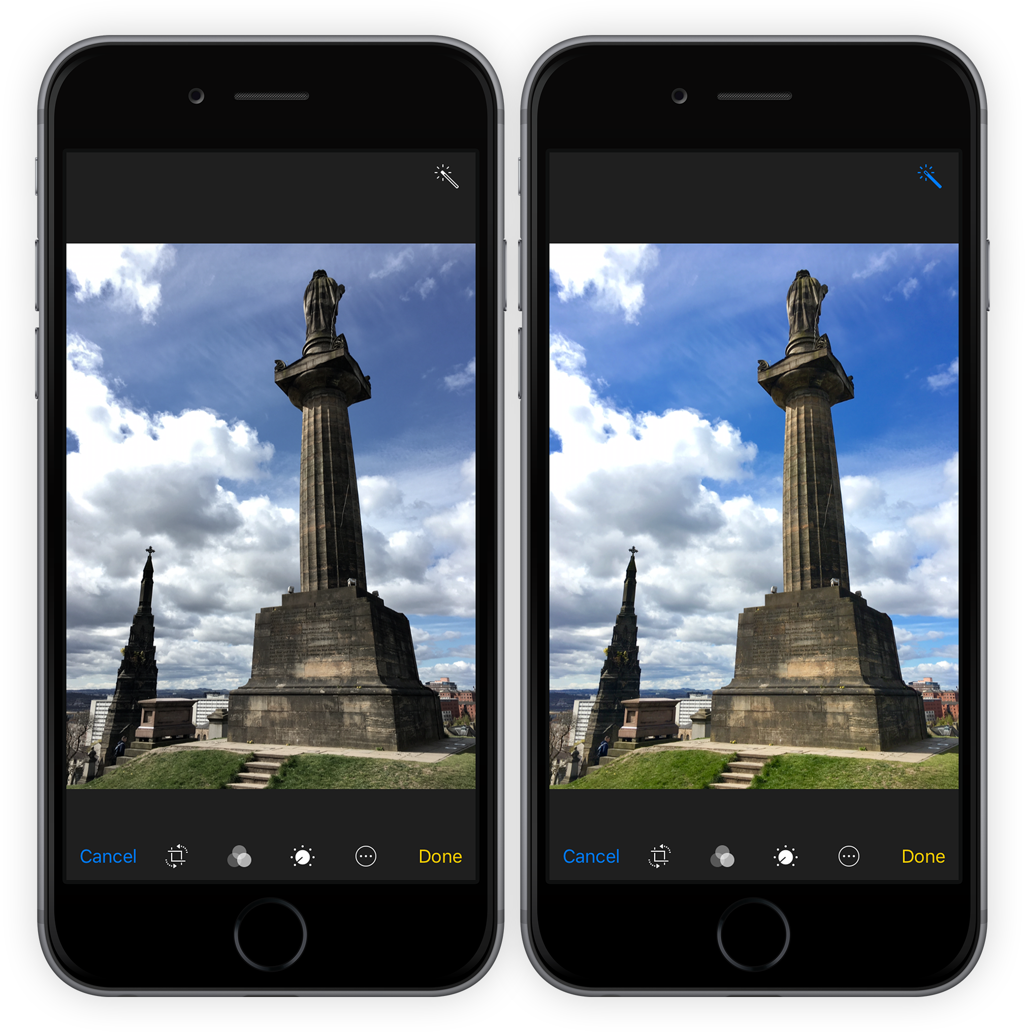 First, There's The Auto-enhance Option, Which Automatically - Iphone (2018x2033), Png Download
