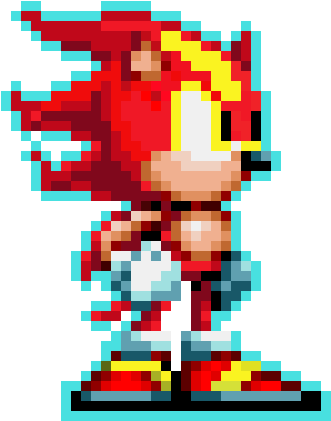 Ultra Instinct Flame The Hedgehog - Sonic Mania Sprite Png (530x670), Png Download