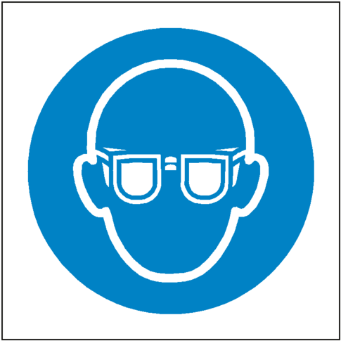 Wear Eye Protection Symbol Label - Goggles Health And Safety Sign (600x600), Png Download