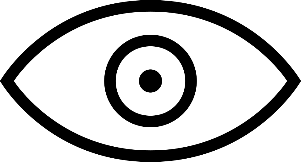 Eye Visible Outlined Interface Symbol Comments - Circle (980x528), Png Download