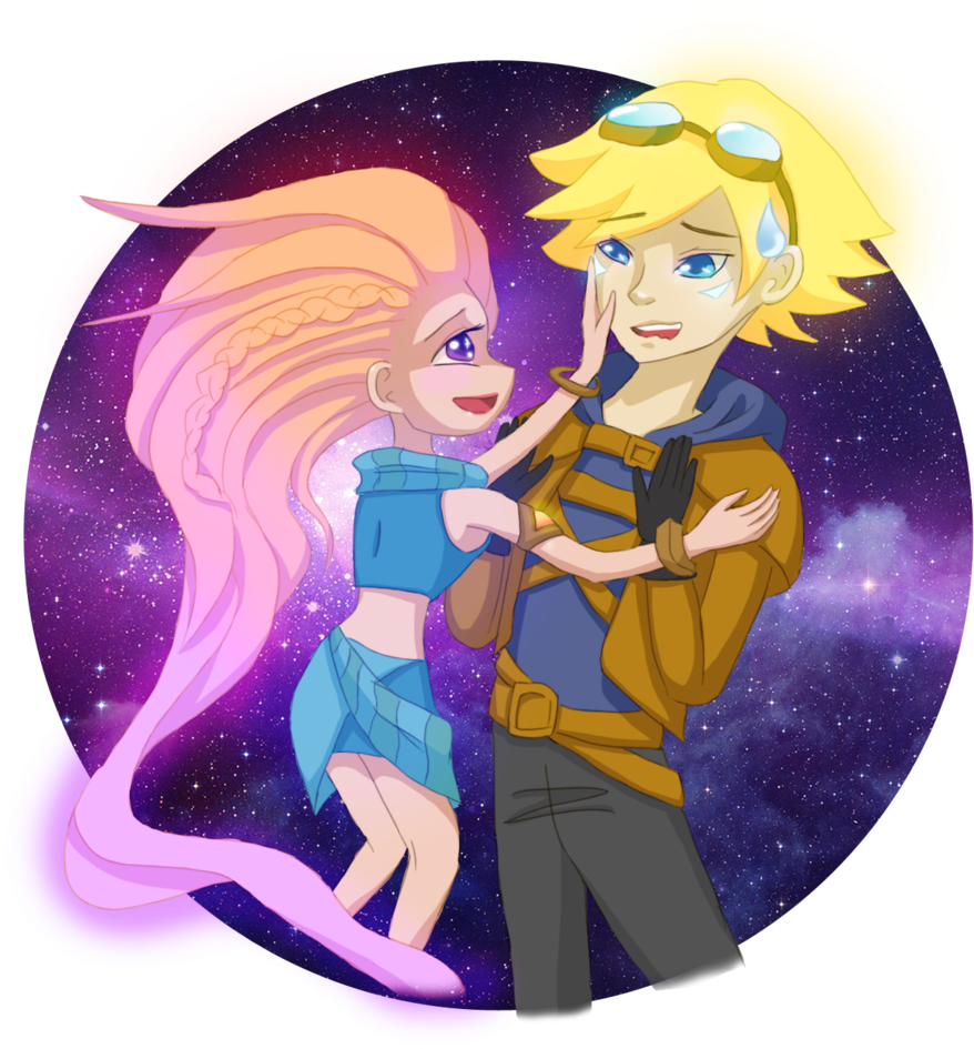 Zoe X Ezreal By Zombieamber - Lol Ezreal And Zoe (1024x982), Png Download