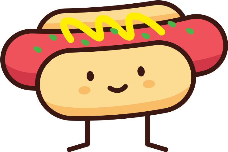 Hot Dog Doodle (900x900), Png Download