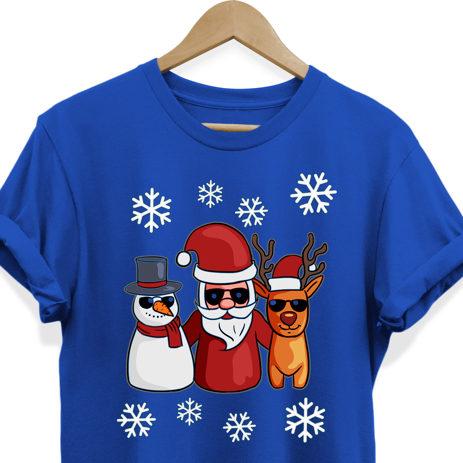 Snowman Santa Reindeer Tee Shirt For Men Women Boys - Snowjs (1903x1903), Png Download