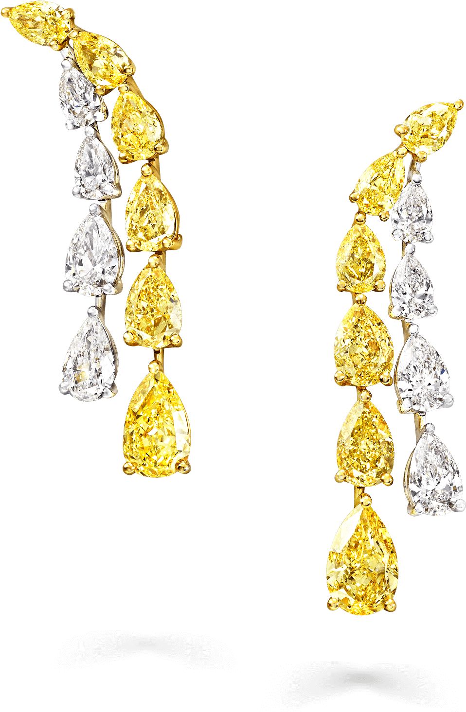 Graff Yellow Diamond High Jewellery A Yellow And White - Graff Yellow Diamond Earrings (2000x2000), Png Download